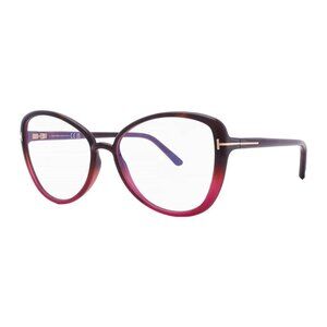 NEW TOM FORD EYEGLASSES HAVANA WOMEN BUTTERFLY EYEWEAR